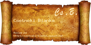 Csetneki Blanka névjegykártya